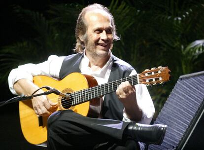 Paco de Lucía en una actuación en el Festival del Cante de las Minas, en Murcia.