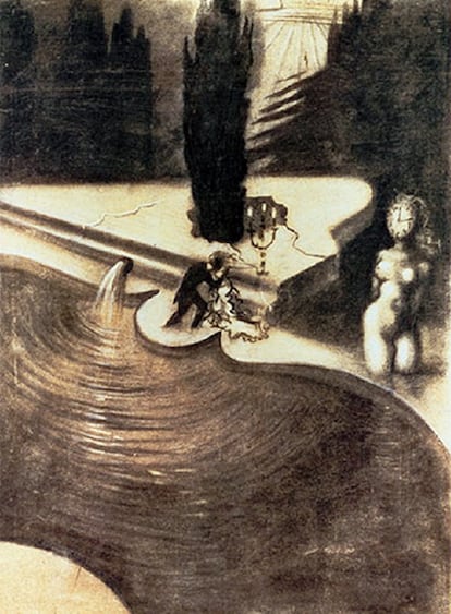 <i>El piano surrealista</i>, dibujo de Salvador Dalí