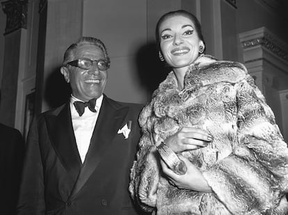 Aristóteles Onassis y Maria Callas, en 1959.