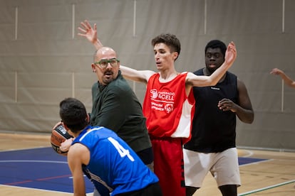 Los jugadores del Sese, en el entrenamiento.