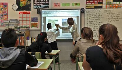 Un aula del colegio p&uacute;blico Juan XXIII de Torrent .