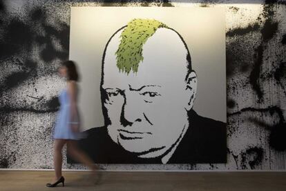 Las obras (incluido este retrato de Winston Churchill) se venden por precios que pueden alcanzar los 500.000 libras (600.000 euros).