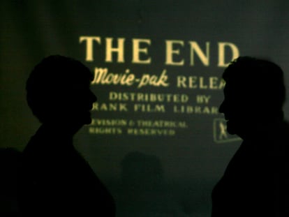 Créditos finales de una película en un cine de Salford, en Inglaterra.