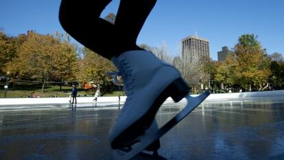 El Frog Pond helado, en el parque Boston Common.