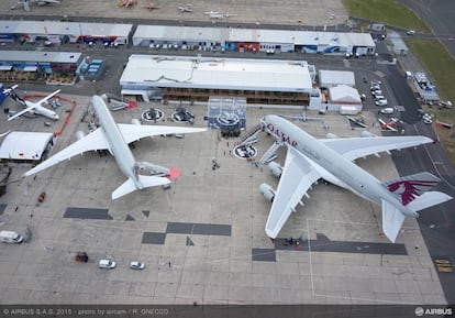 Salón Aeronáutico de París en el aeropuerto de Le Bourget, junio 2015.