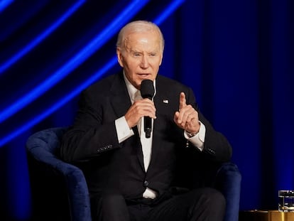 El presidente de Estados Unidos, Joe Biden, en un acto de campaña el sábado en Los Ángeles (California).