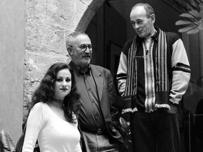 Yolanda Castaño, Jaume Pérez Muntaner y Andolin Eguzkitza, en Morella (Castellón), en 1999.