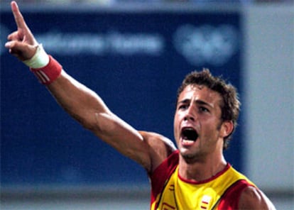 Santi Freixa celebra su gol ante Alemania.