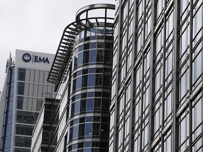 Sede de la EMA en Londres (AP Photo/Frank Augstein)