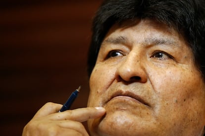 El expresidente de Bolivia, Evo Morales, durante una rueda de prensa celebrada en Buenos Aires el 22 de octubre pasado.