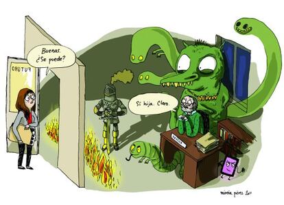 Ilustración autobiográfica realizada por Mireia Pérez para EL PAÍS en 2011