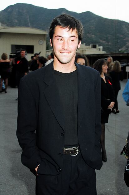 Keanu Reeves en los MTV Movie Awards en 1992.