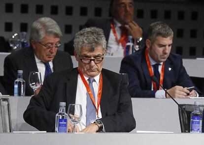 Villar, durante la última asamblea de la Federación Española de Fútbol.