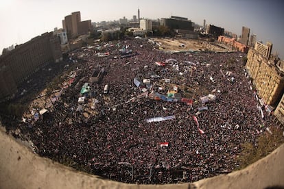 Imagen de la plaza de Liberación, durante la conmemoración del primer año del inicio de las protestas que derrocaron a Mubarak.