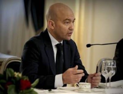 El secretario de Estado de Comercio, Jaime García-Legaz, durante su participación en un desayuno informativo organizado en Madrid por el Cluster Marítimo Español.