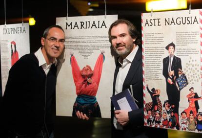Tomás Ondarra y Jon Uriarte, esta mañana en la Alhóndiga.