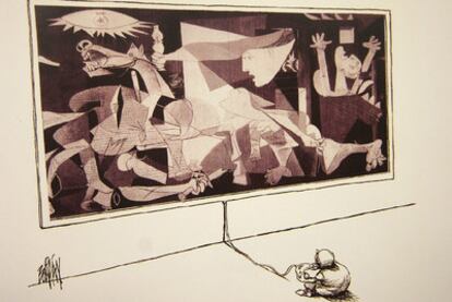 Dibujo de Ángel Boligan (México), titulado <i>Videojuegos y violencia</i>, en la IV Mostra d'Humor Gràfic.