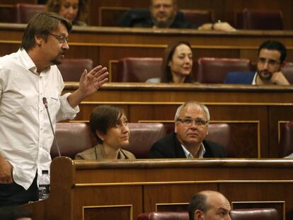 Xavier Domènech, en una sesión de control al Ejecutivo celebrada en el Congreso.