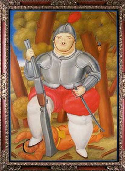 Cuadro 'El Conquistador', pintado por Fernando Botero en 1984, antes de salir a subasta.