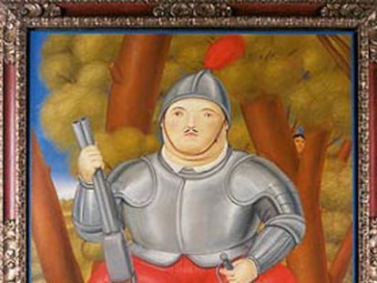 Cuadro 'El Conquistador', pintado por Fernando Botero en 1984, antes de salir a subasta.