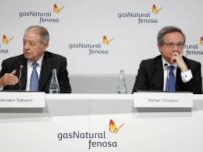 El presidente de Gas Natural Fenosa, Salvador Gabarr&oacute; (i), y el consejero delegado Rafael Villaseca (d). 