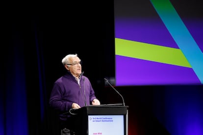 El alcalde de València, Joan Ribó, clausura del Congreso Mundial de Destinos Turísticos inteligentes este miércoles.