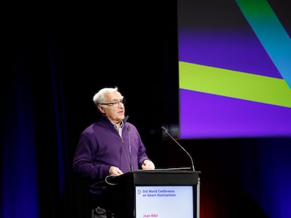 El alcalde de València, Joan Ribó, clausura del Congreso Mundial de Destinos Turísticos inteligentes este miércoles.