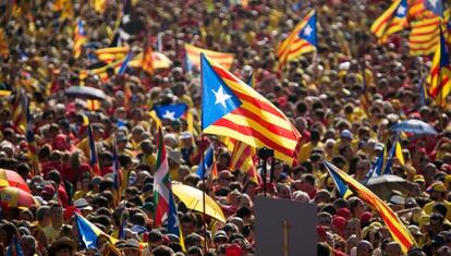 Banderas esteladas Via Catalana 2014.