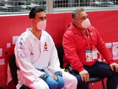 Ángel Arenas (D) con Rodrigo Ibáñez durante el Europeo de Croacia de la semana pasada. RFEK