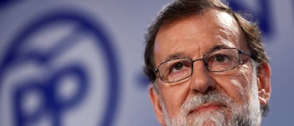 El expresidente del Gobierno Mariano Rajoy durante la reunión de la Junta Directiva Nacional del PP. 