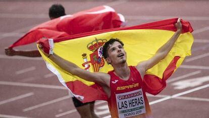 Aarón Las Heras, tras ganar un campeonato de Europa juvenil.