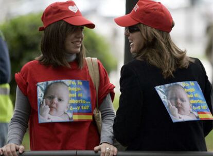 Asistentes a una manifestación contra el aborto en marzo pasado.