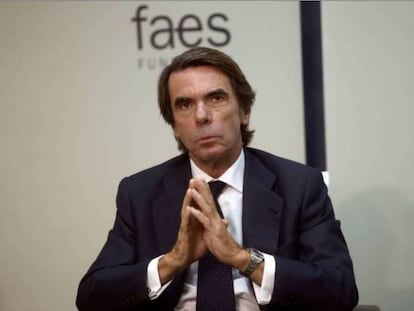 El expresidente del Gobierno José María Aznar el pasado noviembre en un desayono informativo.
