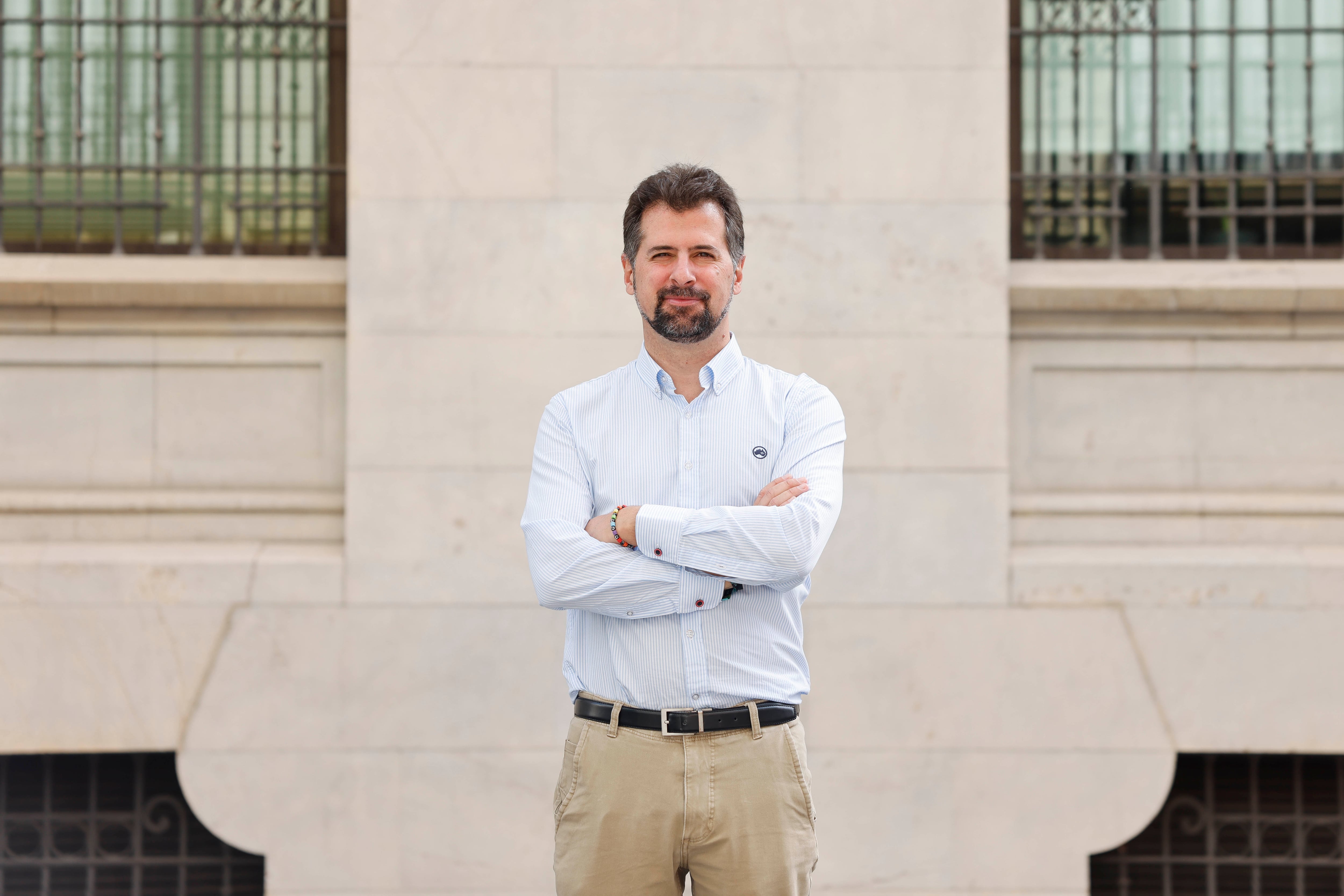 Tudanca, secretario general del PSOE de Castilla y León, fotografiado en Valencia, el domingo.
