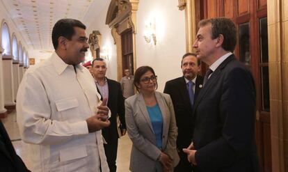 Nicolás Maduro y José Luis Rodríguez Zapatero en Caracas.