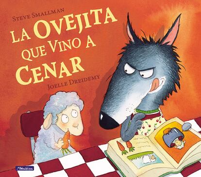 Un lobo hambriento está harto de tomar sopa de verduras y desea tener una ovejita para prepararse un estofado. Justo en ese momento en el que formula su deseo llama a su puerta una ovejita que tirita de frío. El lobo la deja pasar y la pone cerca de la chimenea para que se caliente. Después la alimenta, le quita el hipo,... Todo el tiempo se va poniendo excusas para no comerla.  "La ovejita que vino a cenar" de Steve Smallman y Joelle Dreidemy rompe con el tópico del lobo feroz: no sale a cazar y cuida de una ovejita en lugar de comérsela inmediatamente. Es una entrañable historia llena de humor que tiene un final sorprendente.