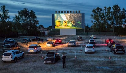 El Drive-in de Dénia, el 14 de mayo del pasado año, en la primera sesión de cine tras el confinamiento.