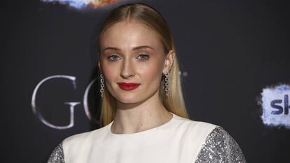 Sophie Turner, na estreia em Belfast (Irlanda do Norte) de 'Game of Thrones', em 12 de abril.