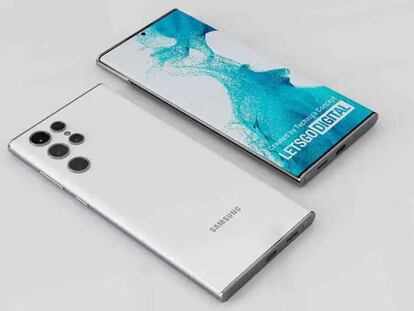 Diseño de concepto de los futuros Samsung Galaxy S22 Ultra.