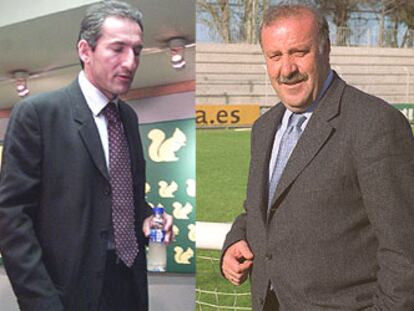 Txiqui Begiristain, director deportivo del Barcelona, y Vicente del Bosque, ex entrenador del Real Madrid.