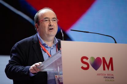 El primer secretario del PSC, Miquel Iceta, durante una intervención en el 14º congreso del PSC.