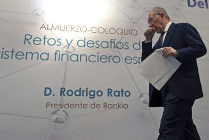 Rodrigo Rato, en una reciente jornada financiera celebrada en Valencia.