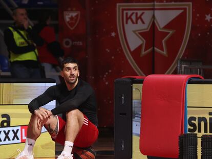 Facundo Campazzo, antes de un partido de Euroliga entre el Estrella Roja y el Barcelona.