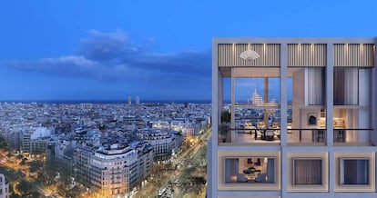 Imagen virtual de los apartamentos de KKH con gestión de Mandarin Oriental en Barcelona.