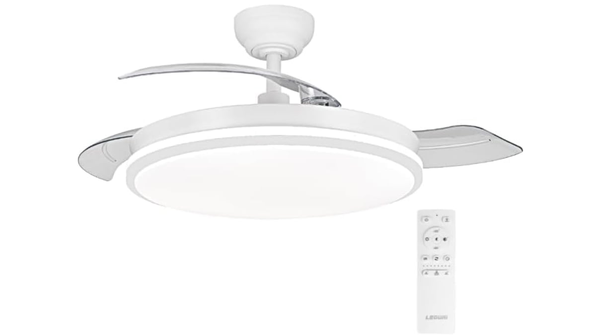 Ventilador de techo con luz LED.
