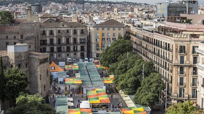 Vista a&eacute;rea de la Setmana del Llibre en su &uacute;ltima edici&oacute;n. 