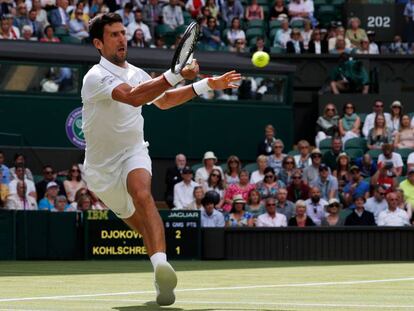 Djokovic, durante el partido contra Kohlschreiber en la central.