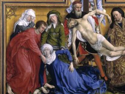 "El descendimiento" de Weyden, una colección permanente del Prado.