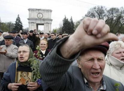 Manifestación en la capital de Moldavia, Chisinau.