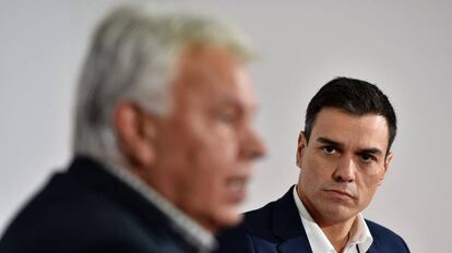 Felipe González y Pedro Sánchez, en una foto de archivo.